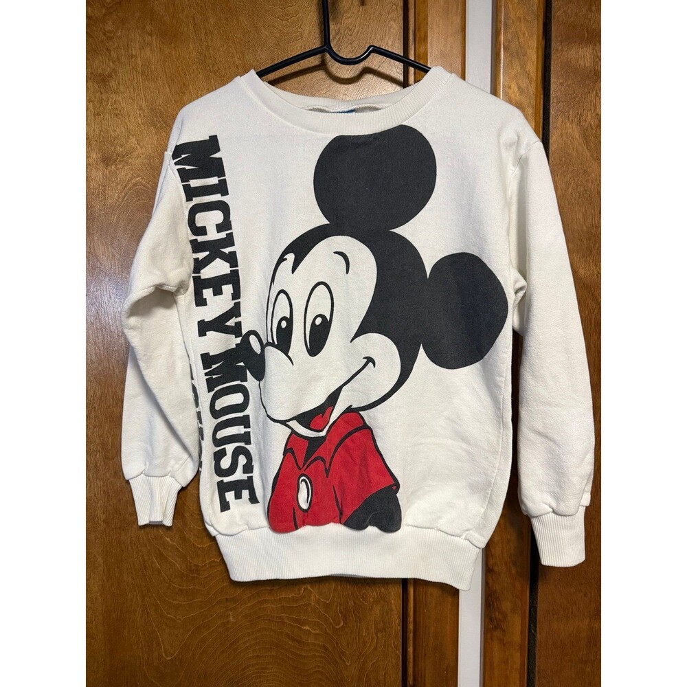 Vintage Disney Mickey Mouse Sweatshirt Sz. Small Off White